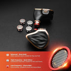 MS3 in-Ear Monitors, 2BA+1DD Hybrid IEM Wired Earphones, Includes 3 Pneumatic Tuning Filters - Exclusive Adjustable Soundstage for Instruments, Detachable Cable for Audiophile/Musician 3.5mm