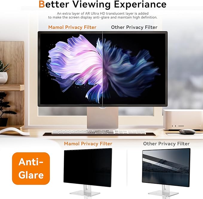 [2-Pack] 34 Inch Computer Privacy Screen for 21:9 Aspect Ratio Widescreen Monitor, Eye Protection Anti Glare Blue Light Computer Monitor Privacy Filter, Removable Anti-Scratch Screen Protector Film 34
