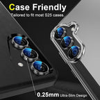 YWXTW Camera Lens Protector for Samsung Galaxy S25 Accessories [1:1 Fit & Ultra Clarity] 9H Tempered Glass Metal Individual Ring Camera Cover Screen Protector for S25, Case Friendly (Clear)