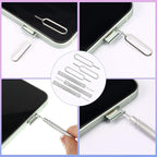 Frienda 30 Pieces SIM Card Removal Tool SIM Card Tray Eject Pins Opening Removal Tool Cellphone Eject Pin with Transparent Storage Box Packaging for Most Smart Phones, Silver, 2 Styles