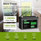 HQST LiFePO4 Battery 100ah Lithium Battery, 12V Lithium Iron Phosphate Battery Deep Cycle Marine Battery, 10 Year Lifetime with Low & High Temp Protection for RV, Trolling Motor, Boat-2 Pack