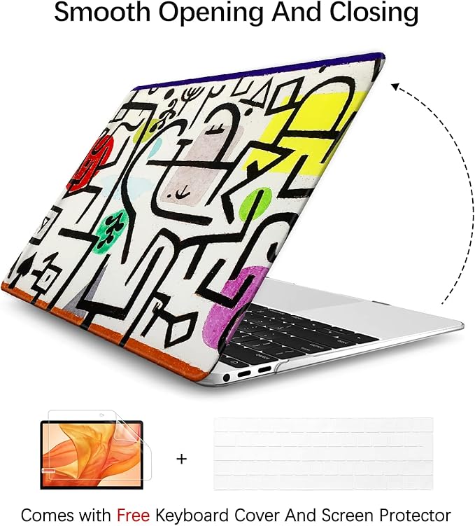 Berkin Arts for MacBook Air 15 inch Case 2025 2024 2023 Release M4 A3241 M3 A3114 M2 A2941 with Keyboard Cover & Screen Protector Naive Art (Picture of A Journey by Paul Klee)
