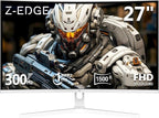 Z Z-EDGE 27 inch Curved Gaming Monitor, FHD 1080P 300Hz 240Hz Computer Monitor, Ultra-Fast MPRT 1ms Curved Monitor, 1500R, 16.7M Colors, UG27H Frameless Bezel, 2X DP 1.4 Ports and 2X HDMI 2.0 Ports