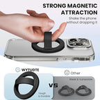 Magnetic Silicone Ring Grip Phone Holder, Loop Grip Phone Holder,Magnetic Phone Loop,Magsafe Phone Grip,Compatible with Magsafe for iPhone 16/15/14/13/12 Series (Black)