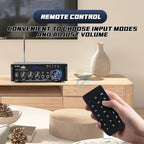 Stereo Audio Amplifier, 300W Home 2 Channel Wireless Bluetooth 5.0 Power Amplifier System, Home Amplifiers FM Radio, USB, SD Card, with Remote Control Home Theater Audio Stereo System