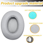 Replacement Ear Pads Cushions for Beats Studio（B0501、B0500），Beats Studio 2 & Studio 3 Wired & Wireless Headphones, Earpads with Soft Protein Leather, Noise Isolation Memory Foam - Grey