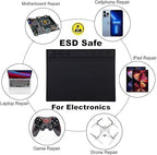 Premium Heat Resistant 932°F Anti Static Mat, HPFIX ESD Mat with Grounding Wire, Grounding Plug, and ESD Wristband, Silicone Soldering Repair Mat for Computer, PC Building, Eelectronics