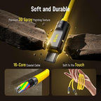 AOHI USB4 2.0 Cable 6.6ft with 240W PD3.1 Fast Charging, 80Gbps Data Transfer, Dual 8K/Triple 4K Display, The Future Adonis USB C Cable for MacBook Pro/Air, iPhone 16 Pro Max, SSD, Docking, Yellow