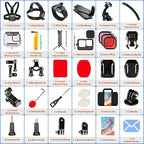 HONGDAK Action Camera Accessories Kit for GoPro Hero 13 12 11 10 9 Black, Waterproof Housing+Silicone Case+ Adjustable Arm+Head Chest Wrist Strap+Bike Mount+Suction Cup+Floating Grip Bundle Set 63in1