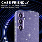for Samsung Galaxy S24 Plus Camera Lens Protector, Individual Metal Ring Tempered Glass Lens Cover, [Strong Adsorption] Scratch Resistant Ultra-Thin HD Clear Lens Cover, 1 Set-Purple