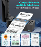 ORGBRO Bluetooth Thermal Shipping Label Printer, Z1-Plus Wireless 4X6 Shipping Label Printer for Small Business Office or Home Support iPhone Android Windows macOS Chrome Amazon Ebay Shopify USPS