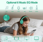 MIDOLA Bluetooth Headphones Over Ear 68H Playtime 6 EQ Wireless Headset with Microphone HiFi Stereo Foldable Lightweight Deep Bass for Travel Home Office Cellphone Cyan