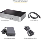 StarTech.com USB-C Quad Monitor Docking Station for MacBook Pro/Air M1 M2 M3 M4 & Windows, Universal 4K 60Hz HDMI DP Dock, Thunderbolt Compatible, 100W Laptop Charging