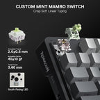 Redragon K743 PRO GB 80% Gasket RGB Gaming Keyboard w/Hype 1.14’’ TFT Screen & Knob, 84 Keys Mechanical Keyboard, 5-Layer Noise Dampening, Hot-Swap South-Facing RGB Socket, Gradient PBT Keycaps