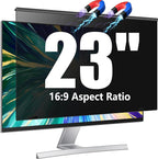 Magnetic 23 Inch Privacy Screen for Computer Monitor 16:9 Widescreen Desktop PC, 23in Hanging Removable Anti Blue Light Glare Eye Protection Shield, Screen Protector Panel