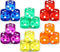 18 Pcs Casino Theme Party Dice Large Opaque Jumbo Acrylic D6 Dice for Casino, Craps, Table Games and Board Games(19 mm,Vivid Color)
