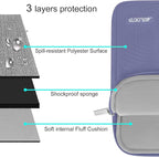 MOSISO Laptop Case 16 inch, 15-15.6 inch Laptop Sleeve Compatible with MacBook Pro 16 M4 M3 M2 M1, HP Acer Dell Lenovo ASUS Notebook, Polyester Vertical Computer Sleeve Bag with Pocket, Lavender Gray