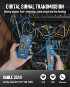 TESMEN TLP-900AR Network Cable Tester, Multi-Function Cable Tracer with Pairing, Continuity, QC&NCV, RJ11 RJ45, for CAT5/6/POE/STP, Suitable for Ethernet, Telephone, Wire Maintenance and Sorting-Blue