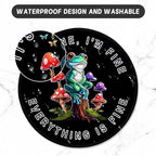 ITNRSIIET Round Mouse Pad with Stitched Edge Premium-Textured Waterproof Non-Slip Rubber Base Desktop Protection Mat Diameter 8.7 inches, Cute Frog