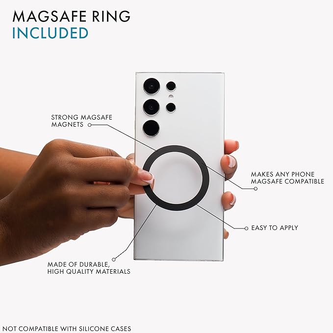 LoveHandle PRO MagSafe Compatible Magnetic Phone Grip w/Kickstand - Mount, Strap and Stand for Smartphone and Tablet - MagSafe Ring Included - Fits All Devices - Candy Cloud