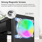 120mm 4.72" Small 5V USB RGB Fan with Magnetic Screws – Quiet LED PC Cooling Fan for Mini PC, Laptop, PS5, Xbox, TV Box, Cabinet, Server & Electronic Devices