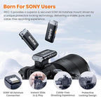 GODOX WEC KIT2 Wireless Microphone for Sony, Cable-Free Hotshoe Mount Lavalier mic, 200m (656ft.) Range, Noise Cancelling Mics, UAC Support Wireless Microphone for PC/Phone/Camera
