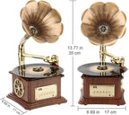Vintage Style Wooden Record Player with Bluetooth, USB, AUX, FM Radio and Built-in Speakers (109HJ-1)