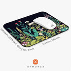 Square Mouse Pad Midnight Flowers,Personalized Premium-Textured Custom Mouse Mat Design,Washable Mousepad Cloth,Non-Slip Rubber Base Computer Mouse Pads for Wireless Mouse