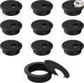 MAHDPRO Desk Grommet 2 Inch (50 mm) Pack of 10 - Black ABS Plastic Desk Cord Hole Cover to Arrange Cables & Wires Through Computer Table/Countertops