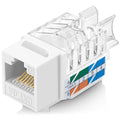 Everest 45° Angled RJ45 Cat6A Keystone Jacks 20-Pack in White - Slim Profile Female RJ45 Connectors - Cat 6A Keystone Jack - Compatible with 45° Angled Speed Termination Tool - 45Term (B0BL3GS7ZY)