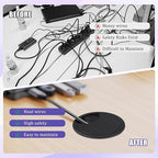 12 Desk Grommet, Desk Hole Cover, Large Capacity, Detachable and Adjustable Cable Organizer, Suitable for Organizing Home and Office Cables (Black, 2 Inches)
