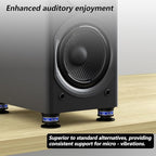Preffair Audiophile Speaker Isolation Spikes Aluminum Record Player Shock Absorber Speaker Floor Protector Mat Adjustable Subwoofer Anti Vibration Pads Non-Slip LP Vinyl Record Player Base