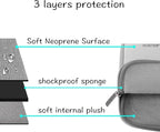 MOSISO Laptop Case 13.3 inch, 13-13.3 inch Laptop Sleeve Bag Compatible with MacBook Air/Pro 13 / Pro 14, HP Dell ASUS Lenovo Notebook, Neoprene Computer Sleeve Bag with Small Case, Light Gray