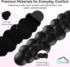 Cloud Wrist Rest for Computer Keyboard, 4-in-1 Memory Foam Leather Cloud Keyboard Wrist Rest and Mouse Pad Set with Ergonomic Support for Arm and Palm Cushion, Gaming/Work Setup, Black