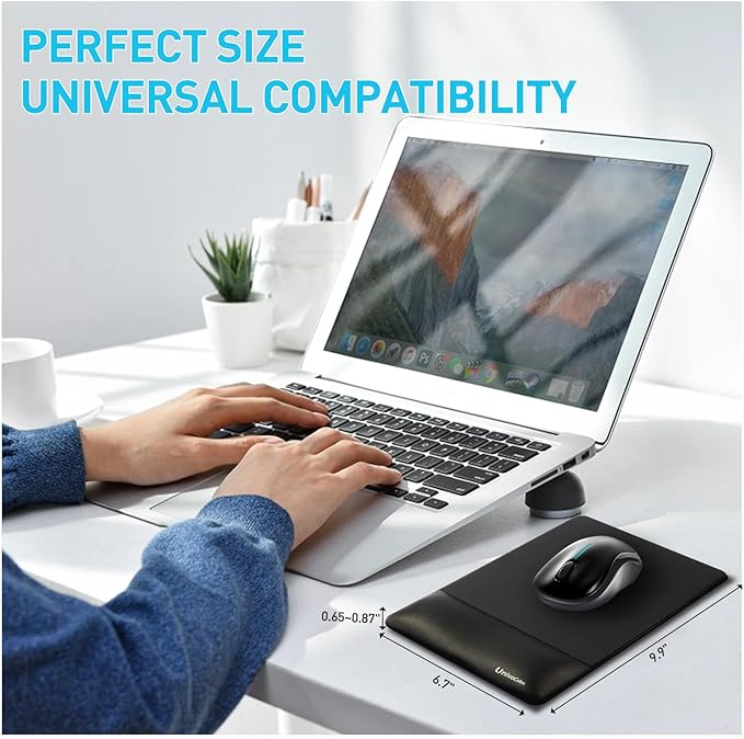 univo colors Design-Wave Wrist Rest Mouce Pad,PE Mouse Sliding Panel+Artificial Sheepskin+Memory Foam+Ergonomic+Anti-Slip Gel,Resilience Support During Work and Gaming,Mouce Accessory,White