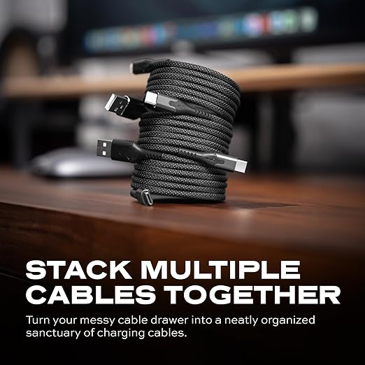 Statik MagStack USB to USB C Cable, A to Type C Charger Fast Charging Phone Charger Cord, On The Go Magnetic Charging Cable for Car, Compatible with iPhone 16 Pro Max, 15, Galaxy S24, 27W 3FT/1M