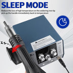 HengTianMei 720W Hot Air Soldering Station 2-IN-1 SMD Soldering Iron Station with 2 Helping Hands, 3 Soldering Tips, 5 Nozzles, Sleep Mode, Fast Heating, 392℉-932℉, for Electronics PCB Repair（8512P）