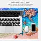 Lokigo Sea Turtle Desk Pad, Waterproof Large Mouse Pad for Desk Keyboard Writing Mat with Non-Slip Rubber Base, Gaming Mousepad for Boys Girls Deskmatt for Gaming Study 31.5"x15.7", Teal