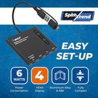 OREI SplitExtend HDMI Splitter Extended Display for Quad Monitor - Multi-Monitor Display 5 Separate Screens - USB-C Adapter to HDMI 2.0, 4K@30Hz Outputs - Windows and Mac Compatible