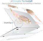 MEEgoodo for MacBook Air 13.3 inch Case 2021 2020 2019 2018 A2337 M1 A2179 A1932, Hard Shell with Keyboard Webcam Cover & Trackpad Film & Type C Adapter for MacBook Air M1, Pink Peony Flowers
