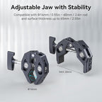 SMALLRIG Clamp, Camera Mount Clamp, Crab-Shaped Super Clamp with 1/4"-20, 3/8"-16 Threaded Holes, Payload 7.7lbs/3.5kg, for Most Photographic Accessories