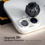 beuxece for 6 Pack iPhone 16 / iPhone 16 Plus Camera Lens Protector [Drop Protection] [Case Friendly] [Easy Installation] 9H Tempered Glass Camera Screen Protector Cover Accessories, Glitter Silver