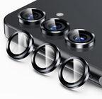 Korecase for Galaxy S25 Ultra Camera Lens Protector,9H Tempered Metal Glass Anti Scrach Rear Camera Screen Protector, Shockproof Metal Ring Lens Protection for Samsung Galaxy S25 Ultra，Black