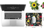 JIKIOU 3 Pack Mouse Pad with Stitched Edge, Comfortable Mouse Pads with Non-Slip Rubber Base, Washable Mousepads Bulk with Lycra Cloth, Mouse Pads for Computers Laptop Mouse 10.2x8.3in Black Flowers