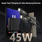 45W Super Fast Charger Type C, [2 Pack] 45 Watt USB-C Charger PD/PPS Wall Charging Block for Samsung Galaxy S25 Ultra/S25+/S25/S24/S23 Ultra/S23+/S22 Ultra/S22+/S20 Ultra, Tab S8(with 2X 6.6ft Cable)