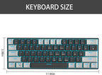 60% Mechanical Gaming Keyboard,Mixed Color Keycaps Gaming Keyboard with Linear Red Switches, Detachable Type-C Cable Mini Keyboard with Blue LED Light for PC/Laptop