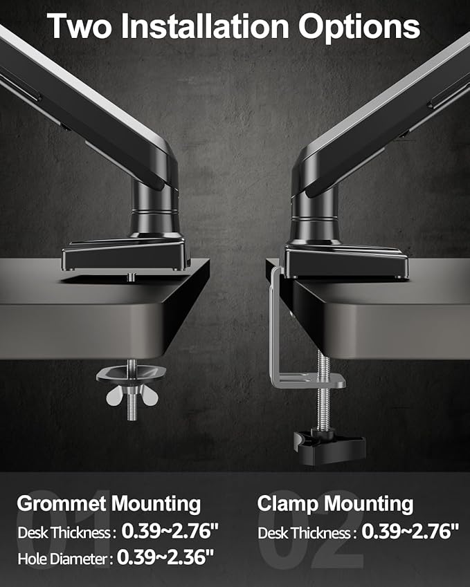 Single Monitor Mount Arm, Fits 13-32 Inch, Holds 4.4-22lbs, Full Motion, VESA 75x75/100x100, Desk Mount Freelift Pro