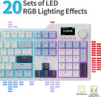 DAIDAI×AJAZZ AK35I V3 Full Size Hot Swap Mechanical Gaming Keyboard with Screen & Knob 2.4G/BT/USB-C Gasket Keyboard FR4 Plate 8000mAh Battery South Facing LED RGB (Avocado Axis)