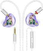 Vibes 202M Wired Earbuds - HiFi in Ear Monitor Headphones - Noise-Isolating Ear Buds w/ Mic - Clear Sound, Deep Bass & Comfort-Fit Gaming Earphones - MMCX to 3.5mm & Silver Plated Cord, Carrying Case