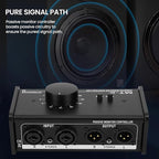 Passive Monitor Controller,Mute Control Large Control Knob Passive Stereo Monitor Controller,Pure Signal Passive Volume Controller,for Studio Monitor